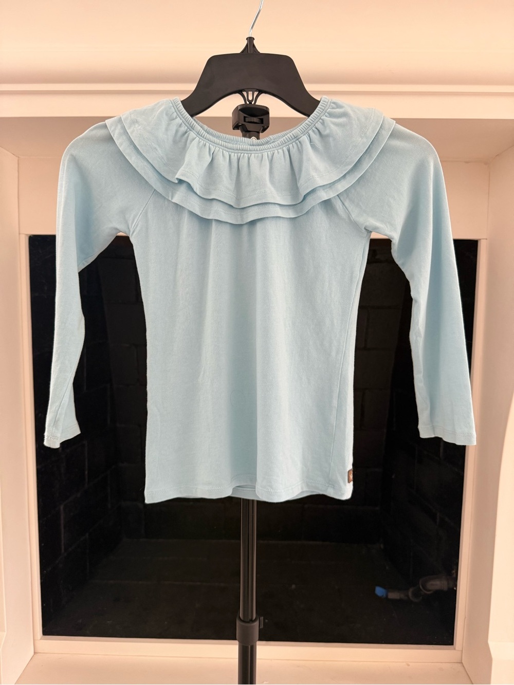 Matilda Jane Light Blue Long-Sleeve Ruffle Tee/ Size 6